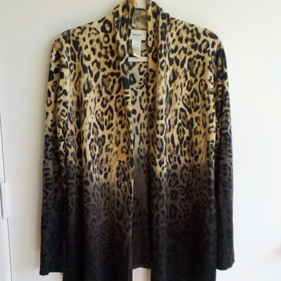 Cashmere Sweater - Neiman Marcus - Black Brown Tan Ombre - Longer Style (471) - Picture 1 of 7